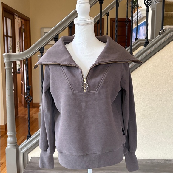 Varley Sweaters - Varley Vine Half-Zip Pullover in Deep Charcoal Size XS
